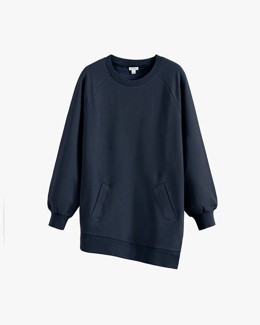 Long Fleece Crewneck Sweatshirt for Women Cozy Relaxed Everyday Style