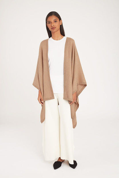 Luxury Baby Alpaca Wool Square Edge Cape for Women Cozy