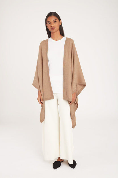 Luxury Baby Alpaca Wool Square Edge Cape for Women Cozy