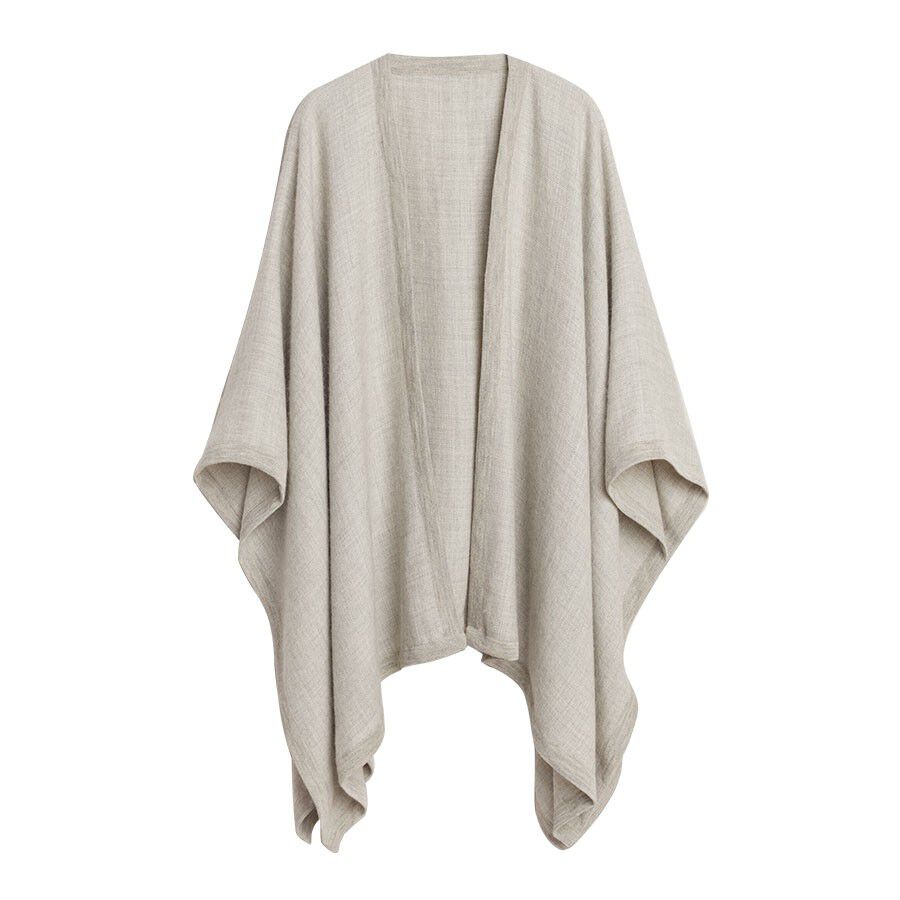 Luxury Baby Alpaca Wool Square Edge Cape for Women Cozy
