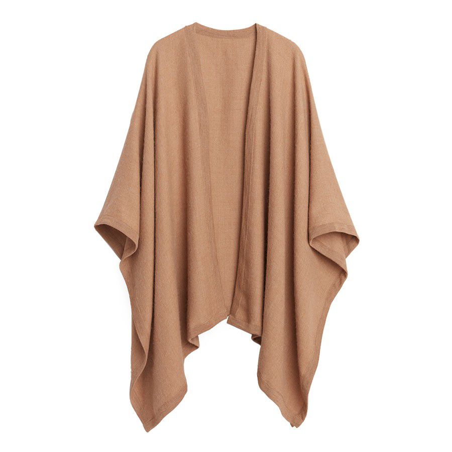 Luxury Baby Alpaca Wool Square Edge Cape for Women Cozy