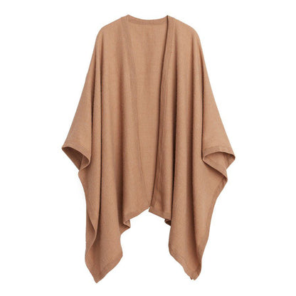 Luxury Baby Alpaca Wool Square Edge Cape for Women Cozy