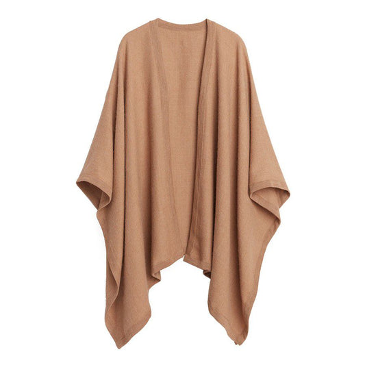 Luxury Baby Alpaca Wool Square Edge Cape for Women Cozy