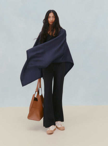 Luxury Baby Alpaca Wool Square Edge Cape for Women Cozy