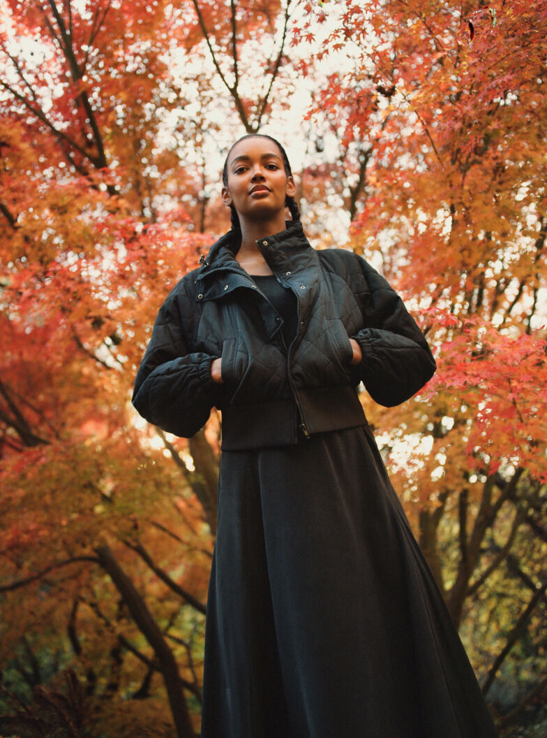 Luxury Balloon Sleeve Cropped Puffer Jacket for Women Lightweight Warm