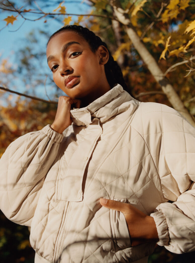 Luxury Balloon Sleeve Cropped Puffer Jacket for Women Lightweight Warm