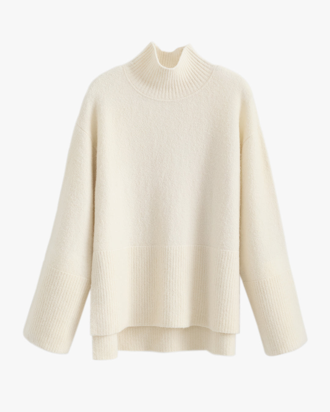 Luxury Alpaca Wool Relaxed Turtleneck Sweater for Women Cozy Warm