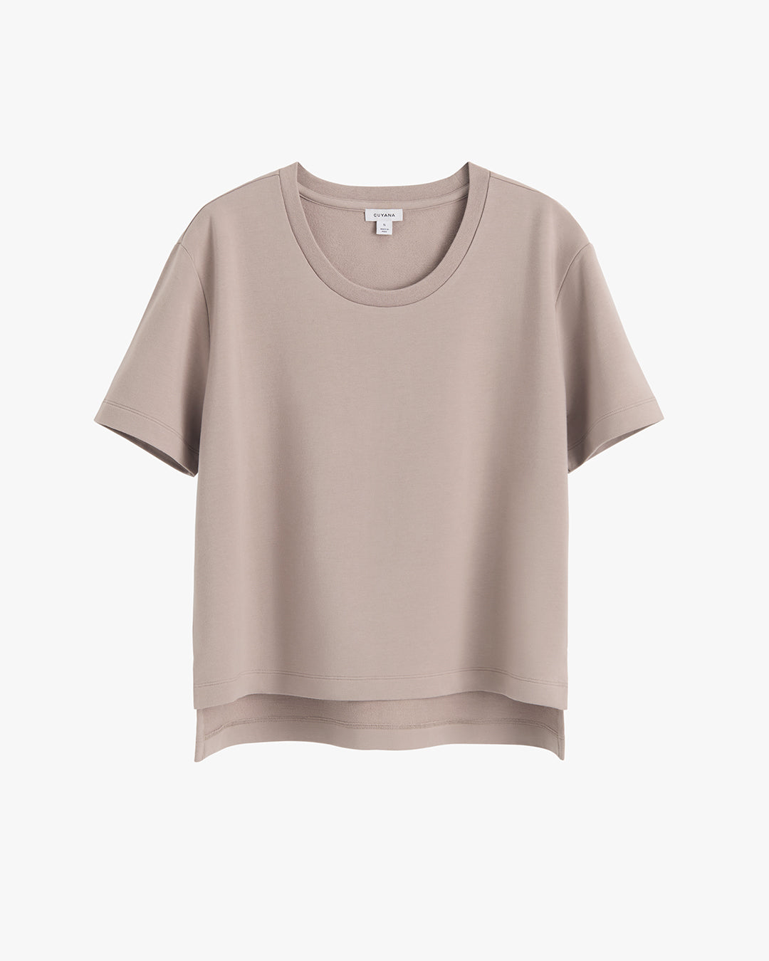 Women's French Terry Cropped Tee Relaxed Modern Everyday Essential Style