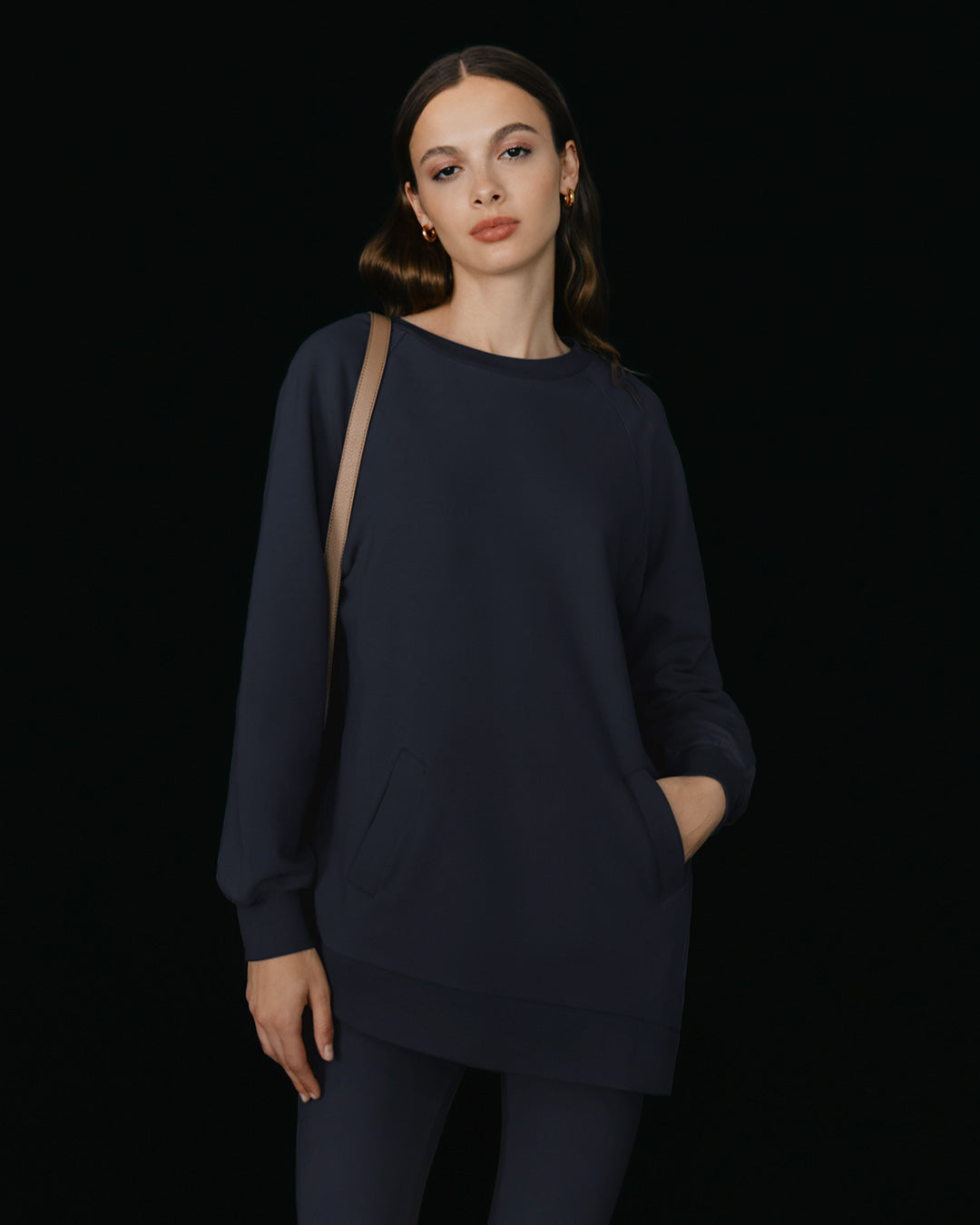 Long Fleece Crewneck Sweatshirt for Women Cozy Relaxed Everyday Style