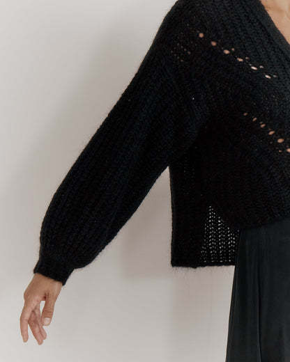 Luxury Alpaca Wool Cropped Cardigan for Women Soft Cozy Warm