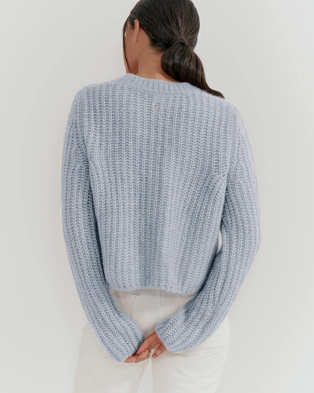 Luxury Alpaca Wool Crewneck Sweater for Women Soft Warm Cozy