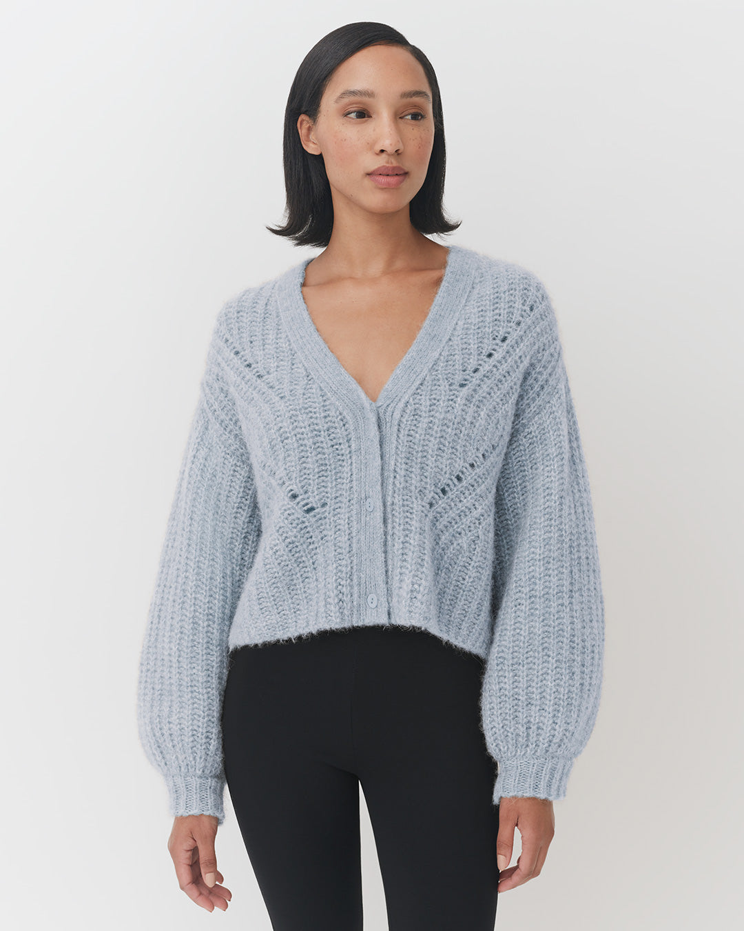 Luxury Alpaca Wool Cropped Cardigan for Women Soft Cozy Warm