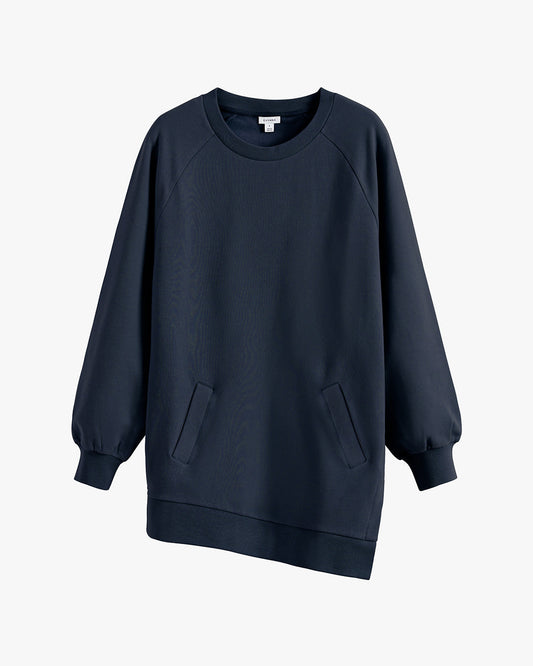 Long Fleece Crewneck Sweatshirt for Women Cozy Relaxed Everyday Style
