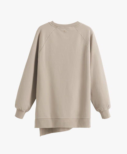 Long Fleece Crewneck Sweatshirt for Women Cozy Relaxed Everyday Style