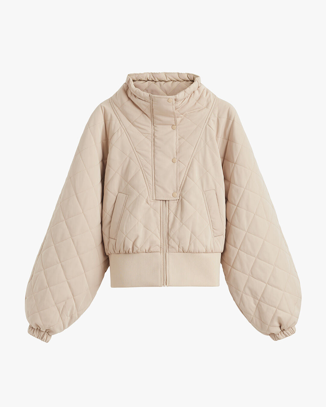 Luxury Balloon Sleeve Cropped Puffer Jacket for Women Lightweight Warm