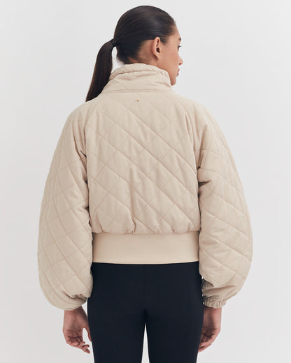 Luxury Balloon Sleeve Cropped Puffer Jacket for Women Lightweight Warm