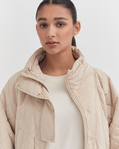 Luxury Balloon Sleeve Cropped Puffer Jacket for Women Lightweight Warm