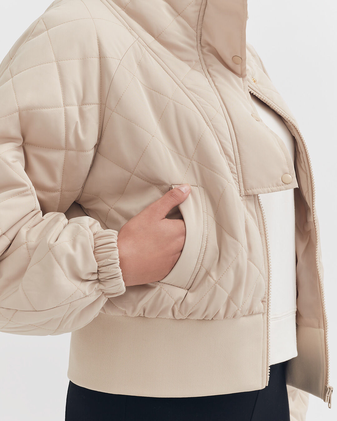Luxury Balloon Sleeve Cropped Puffer Jacket for Women Lightweight Warm