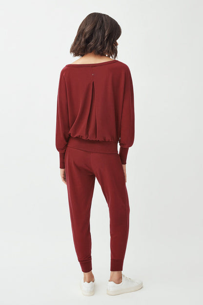 Women's French Terry Boatneck Sweatshirt Relaxed Everyday Comfort Style Essential