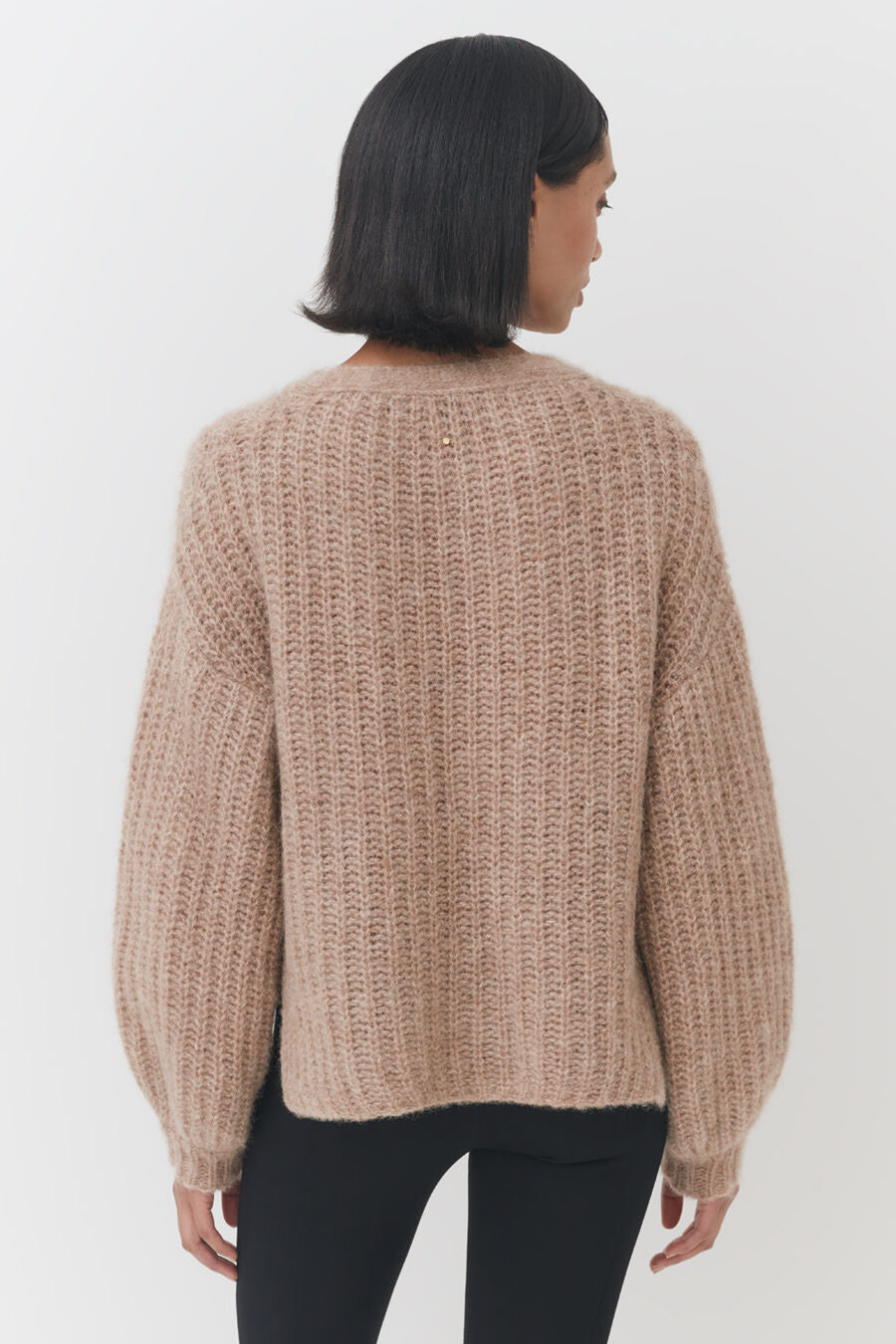 Luxury Alpaca Wool Cropped Cardigan for Women Soft Cozy Warm