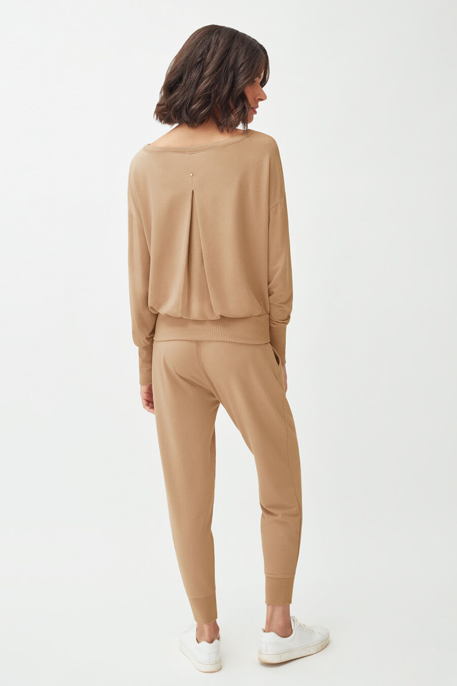 Women's French Terry Boatneck Sweatshirt Relaxed Everyday Comfort Style Essential