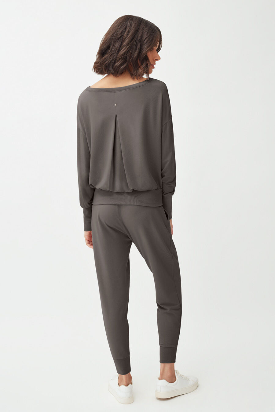 Women's French Terry Boatneck Sweatshirt Relaxed Everyday Comfort Style Essential