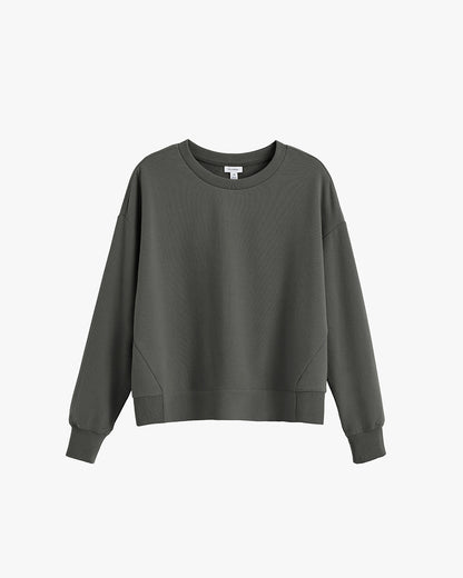 Luxury Fleece Cropped Sweatshirt for Women Soft Cozy Everyday Wear