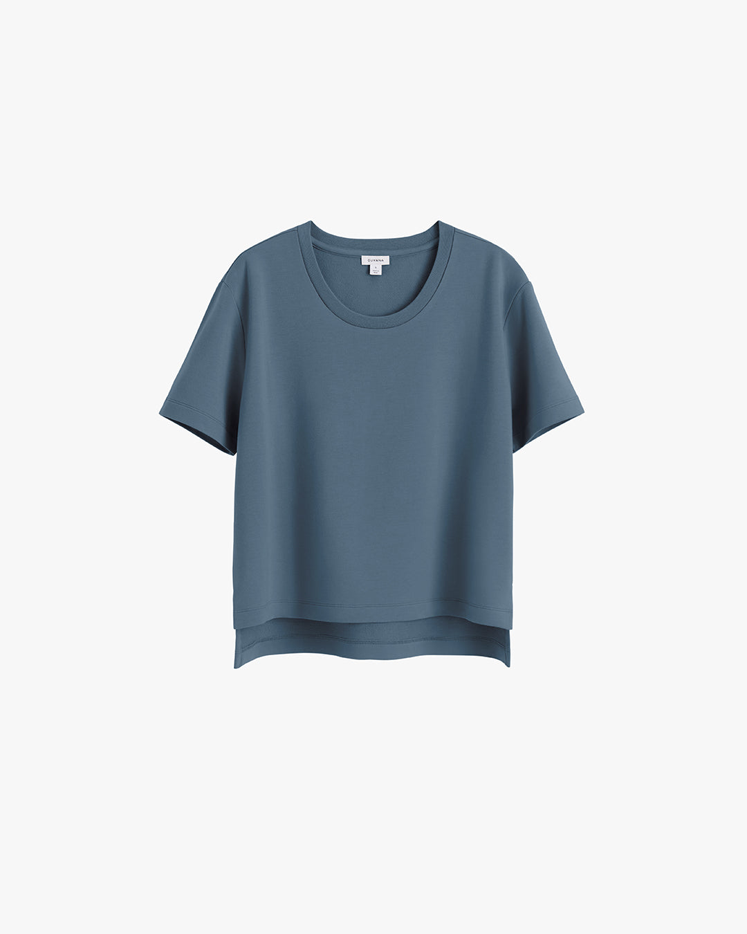 Women's French Terry Cropped Tee Relaxed Modern Everyday Essential Style