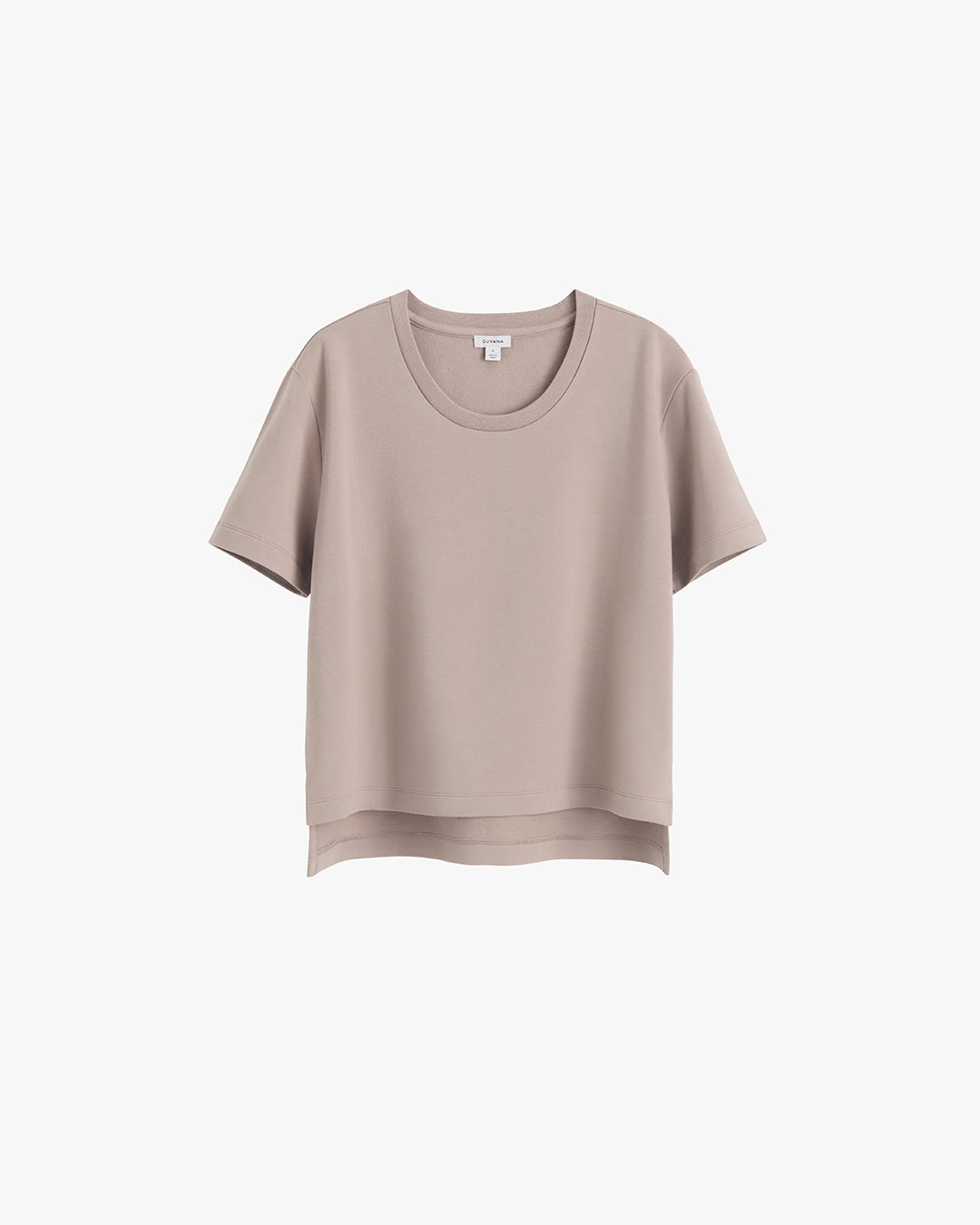 Women's French Terry Cropped Tee Relaxed Modern Everyday Essential Style