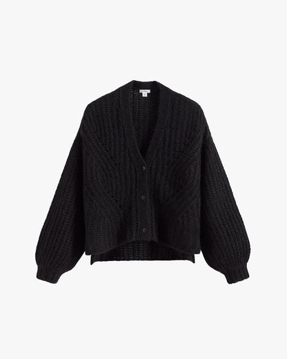 Luxury Alpaca Wool Cropped Cardigan for Women Soft Cozy Warm