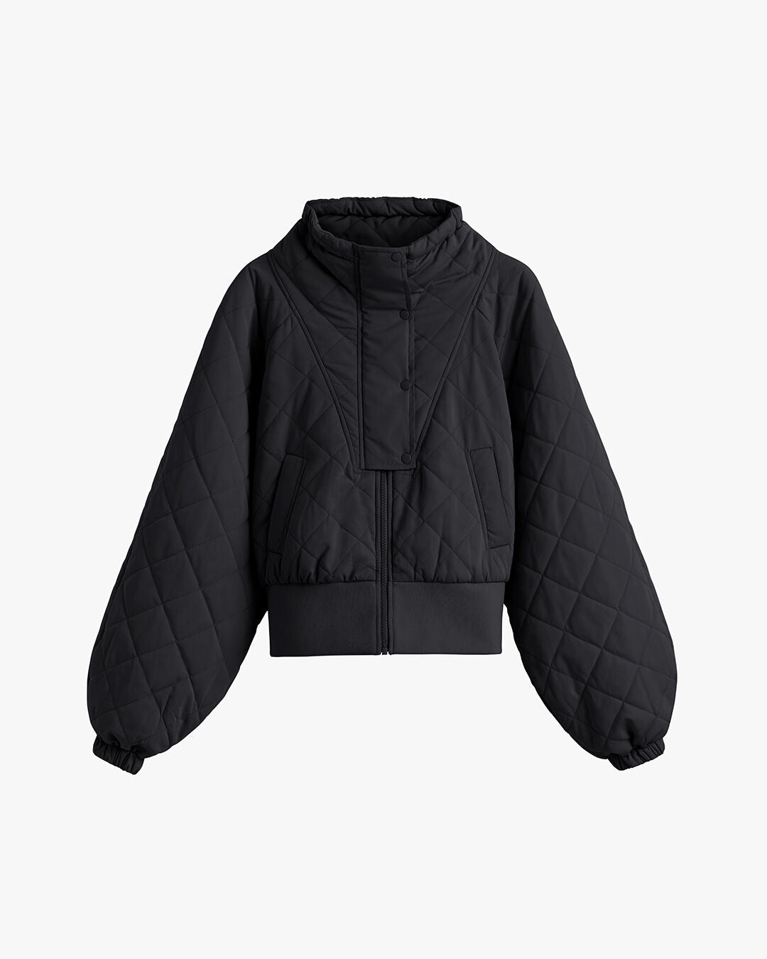 Luxury Balloon Sleeve Cropped Puffer Jacket for Women Lightweight Warm