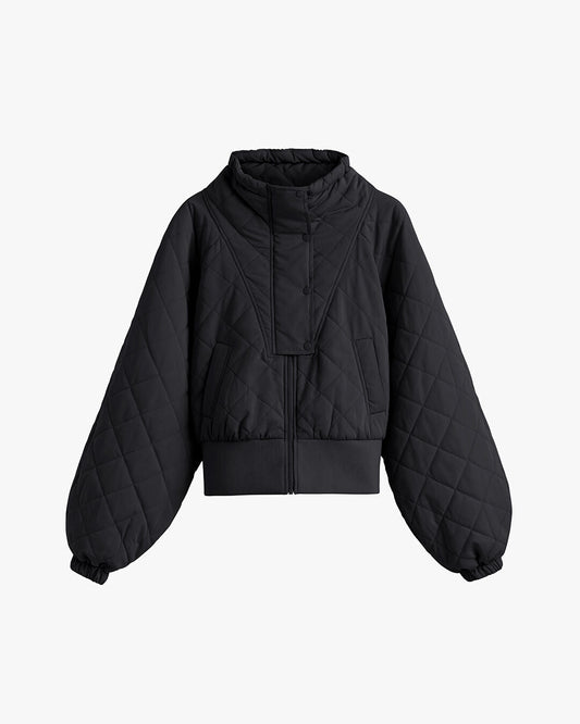 Luxury Balloon Sleeve Cropped Puffer Jacket for Women Lightweight Warm