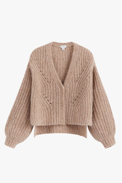 Luxury Alpaca Wool Cropped Cardigan for Women Soft Cozy Warm