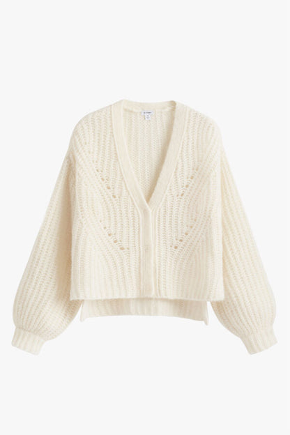 Luxury Alpaca Wool Cropped Cardigan for Women Soft Cozy Warm