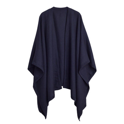 Luxury Baby Alpaca Wool Square Edge Cape for Women Cozy